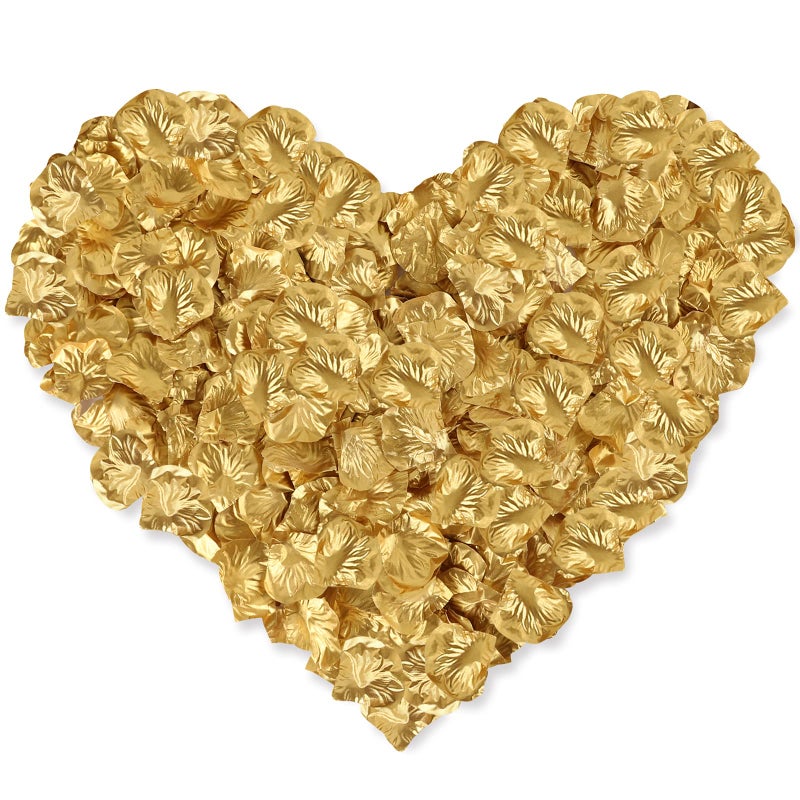 Neo LOONS 1000 Pcs Artificial Silk Rose Petals Decoration Wedding Party Color Gold - Image 1